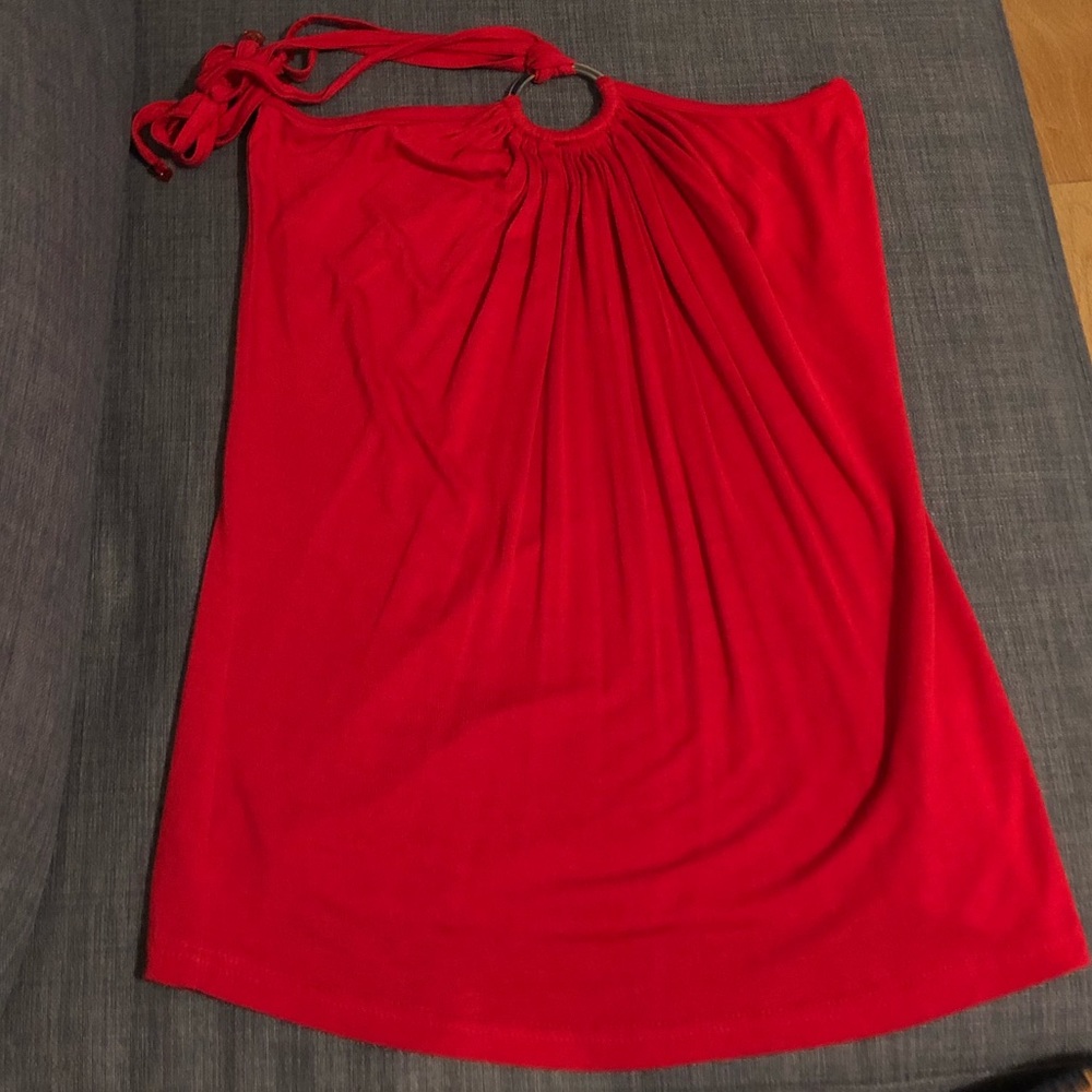 Red Tie-up Halter Top